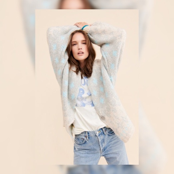 FREE PEOPLE Winter Wonderland Sweater Cardigan NWT - Picture 2 of 13